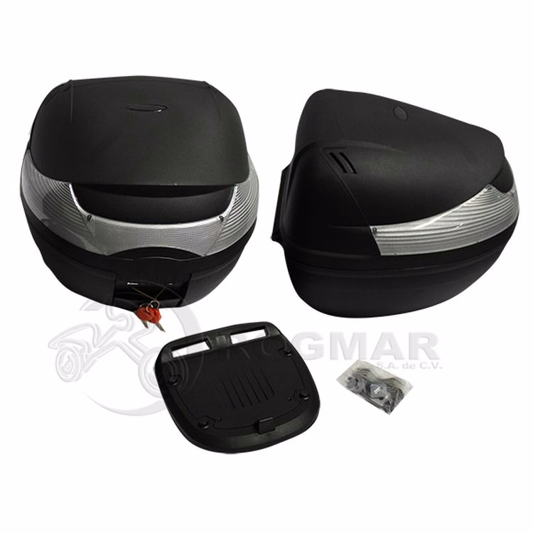 CAJUELA TECHX2 3701 NEGRA/PLATA C/ REFLEJANTE BLANCO 33L