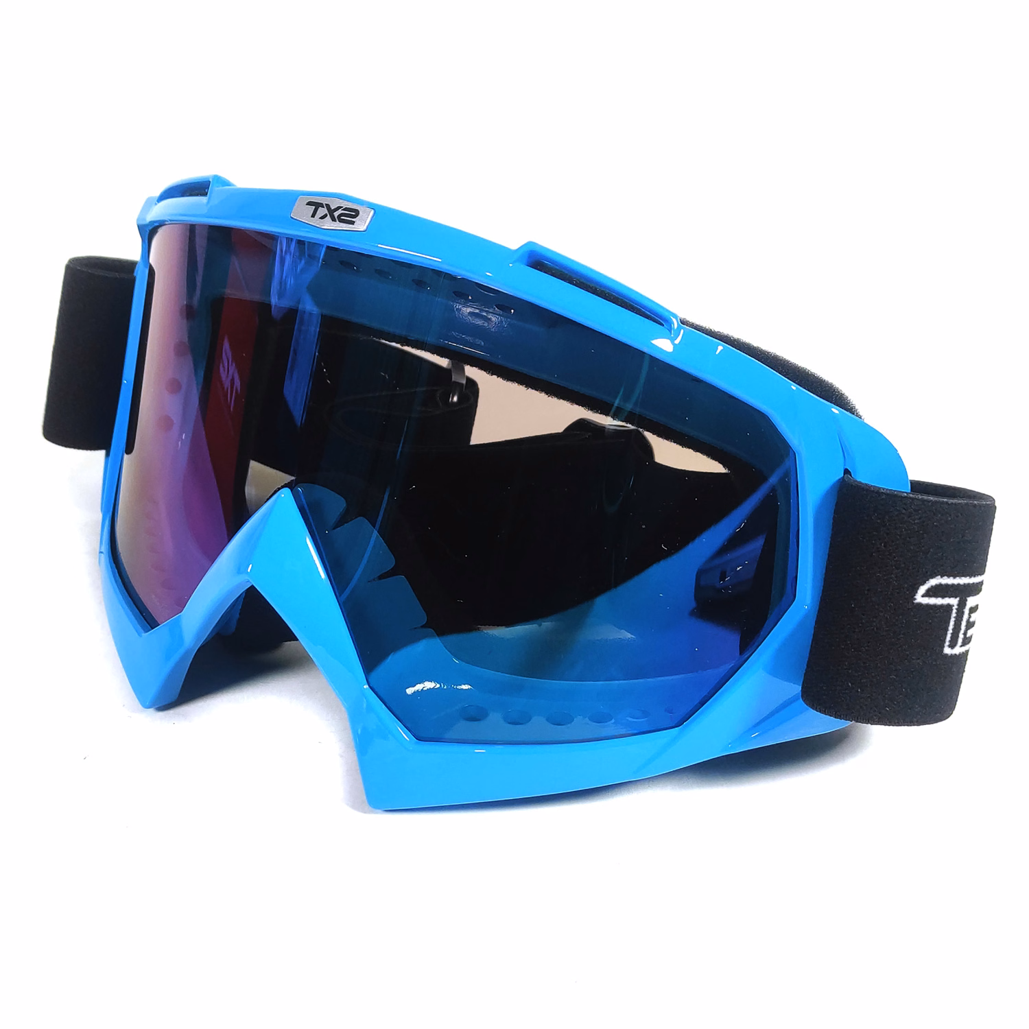GAFAS PROTECTORAS PARA MOTOCICLISTA TECHX2 AZUL (GOGGLES) C/ MICA TORNASOL SG634