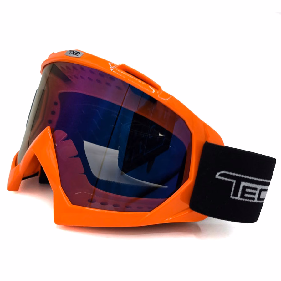 GAFAS PROTECTORAS PARA MOTOCICLISTA (GOGGLE) TECHX2 NARANJA C/ MICA TORNASOL SG634