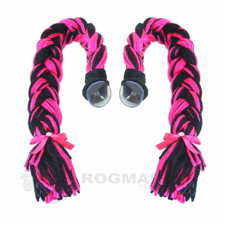 TRENZA PARA CASCO ROSA/NEGRA (PAR)