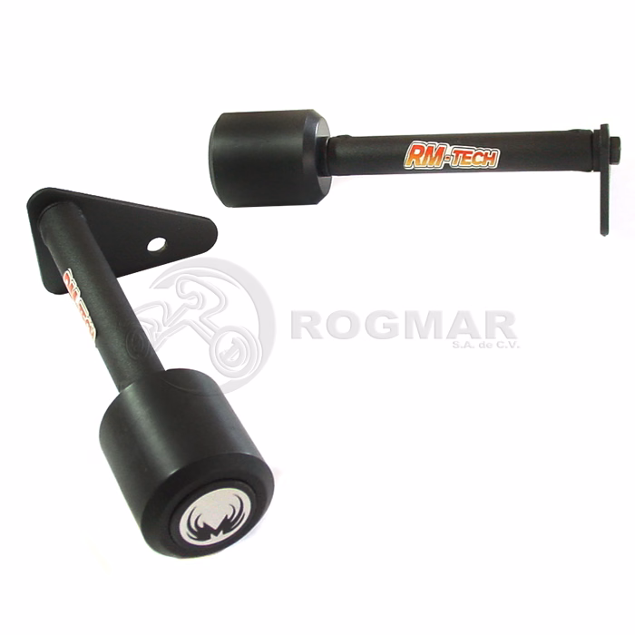 SLIDER RMTECH SIN BURRERA ACERO NEGRO SIN TORNILLOS P/ FZ-16 2.0 (JUEGO)