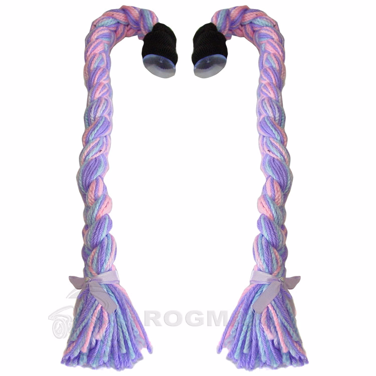 TRENZA PARA CASCO MORADA/AZUL/ROSA (PAR)