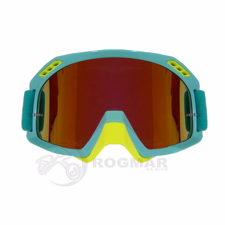 GAFAS PROTECTORAS PARA MOTOCICLISTA (GOGGLE) TECHX2 CON FUNDA AZUL C/ MICA TORNASOL CG10