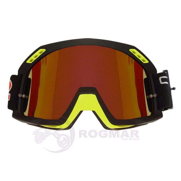 GAFAS PROTECTORAS PARA MOTOCICLISTA (GOGGLE) TECHX2 NEGRO C/ MICA TORNASOL SG-10