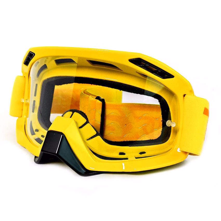 GAFAS PROTECTORAS PARA MOTOCICLISTA (GOGGLE) TECHX2 AMARILLO MICA TRANSPARENTE SM-15