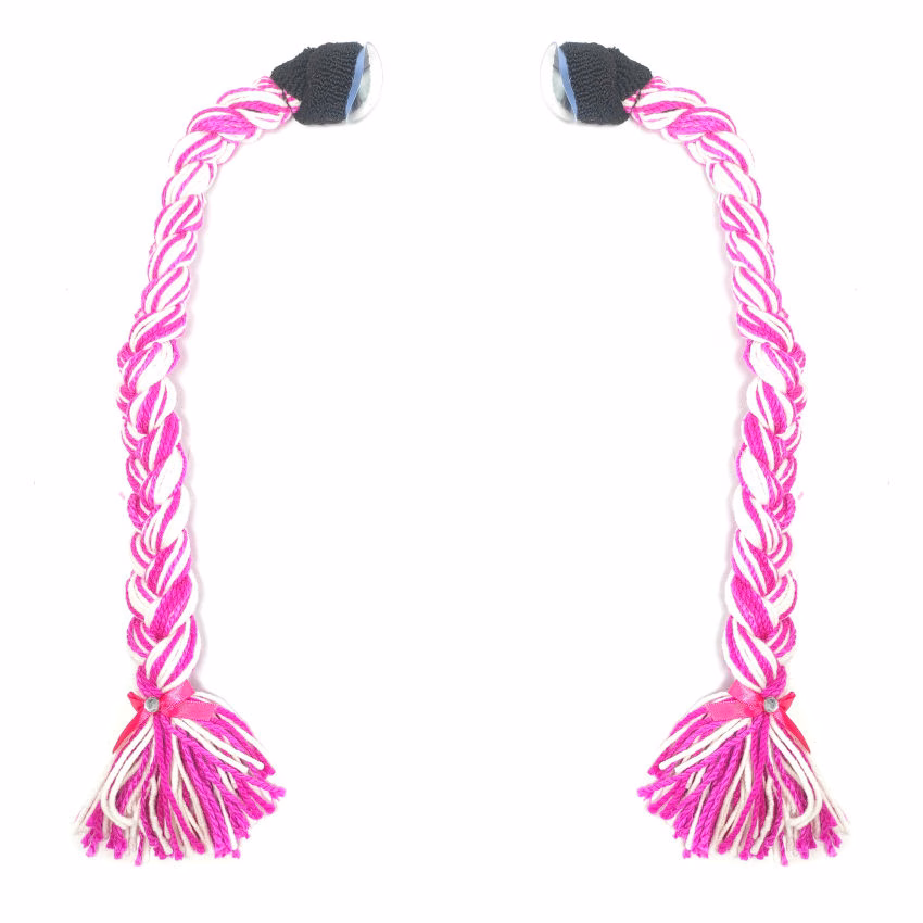 TRENZA PARA CASCO BLANCO/ROSA (PAR)