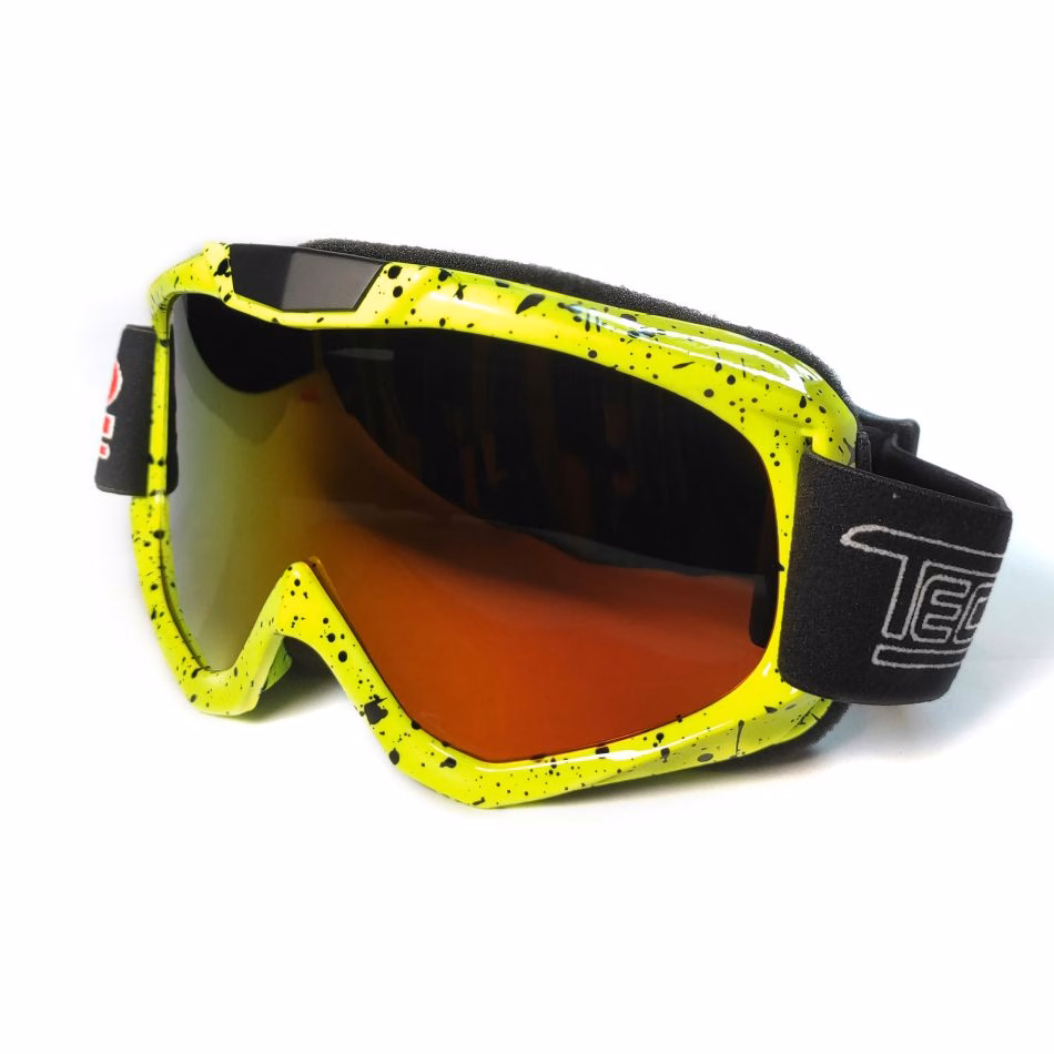GAFAS PROTECTORAS PARA MOTOCICLISTA (GOGGLE) TECHX2 AMARILLO/NEGRO C/ MICA TORNASOL SG-15