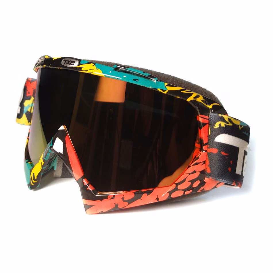 GAFAS PROTECTORAS PARA MOTOCICLISTA (GOGGLE) TECHX2 GRAFICOS MICA TORNASOL CG-11