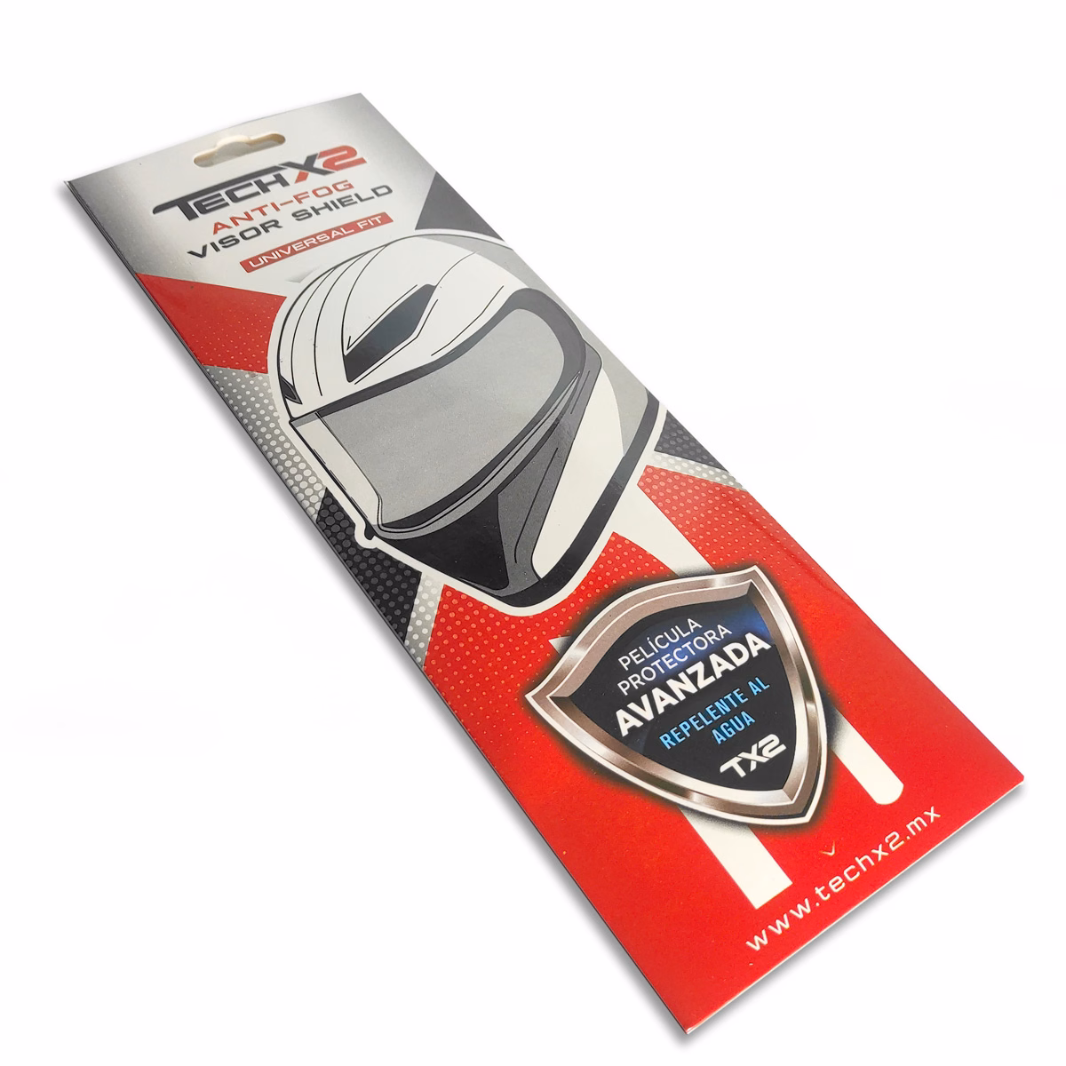 MICA TRANSPARENTE PINLOCK ANTIEMPANANTE, ANTIRAYADURAS PARA CASCO TECHX2 UNIVERSAL (26cm X 9.8cm)