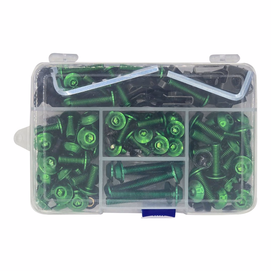 TORNILLOS UNIVERSALES VERDES (JUEGO) (196 PIEZAS)