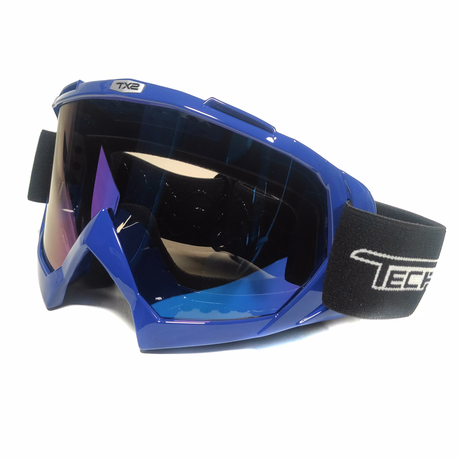 GAFAS PROTECTORAS PARA MOTOCICLISTA TECHX2 AZUL MARINO (GOGGLES) C/ MICA TRANSPARENTE SG634