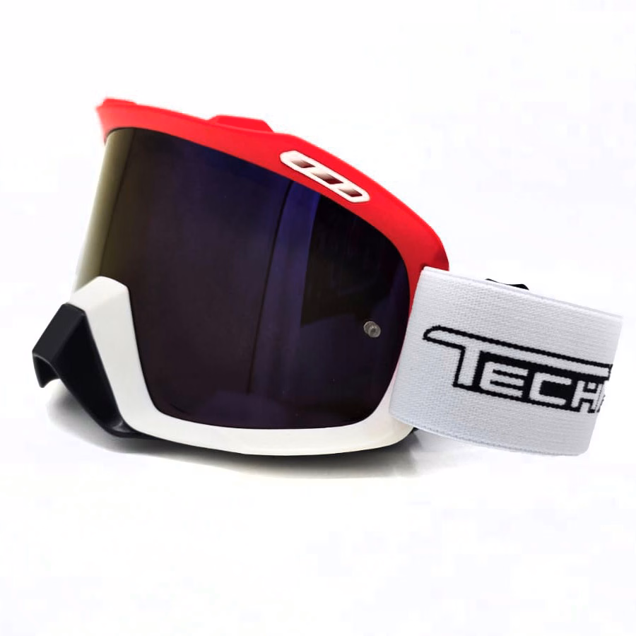 GAFAS PROTECTORAS PARA MOTOCICLISTA (GOGGLE) TECHX2 ROJO/BLANCO C/ MICA TORNASOL SG10