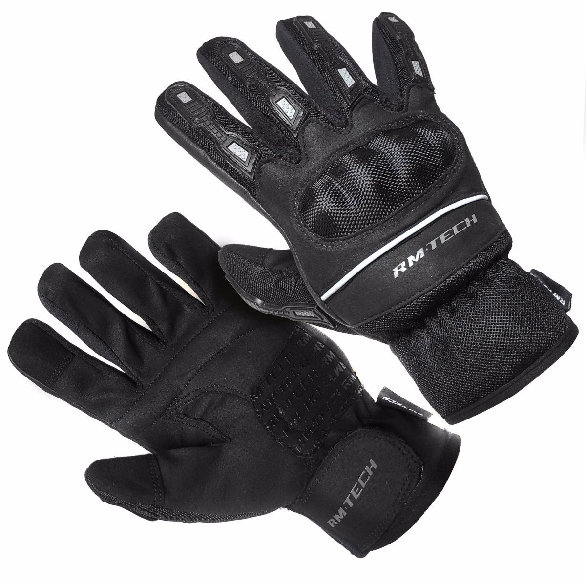 GUANTE PARA MOTOCICLISTA RMTECH TRAVEL NEGRO CON TOUCH TALLA: G (DE 1 A 4 PARES)