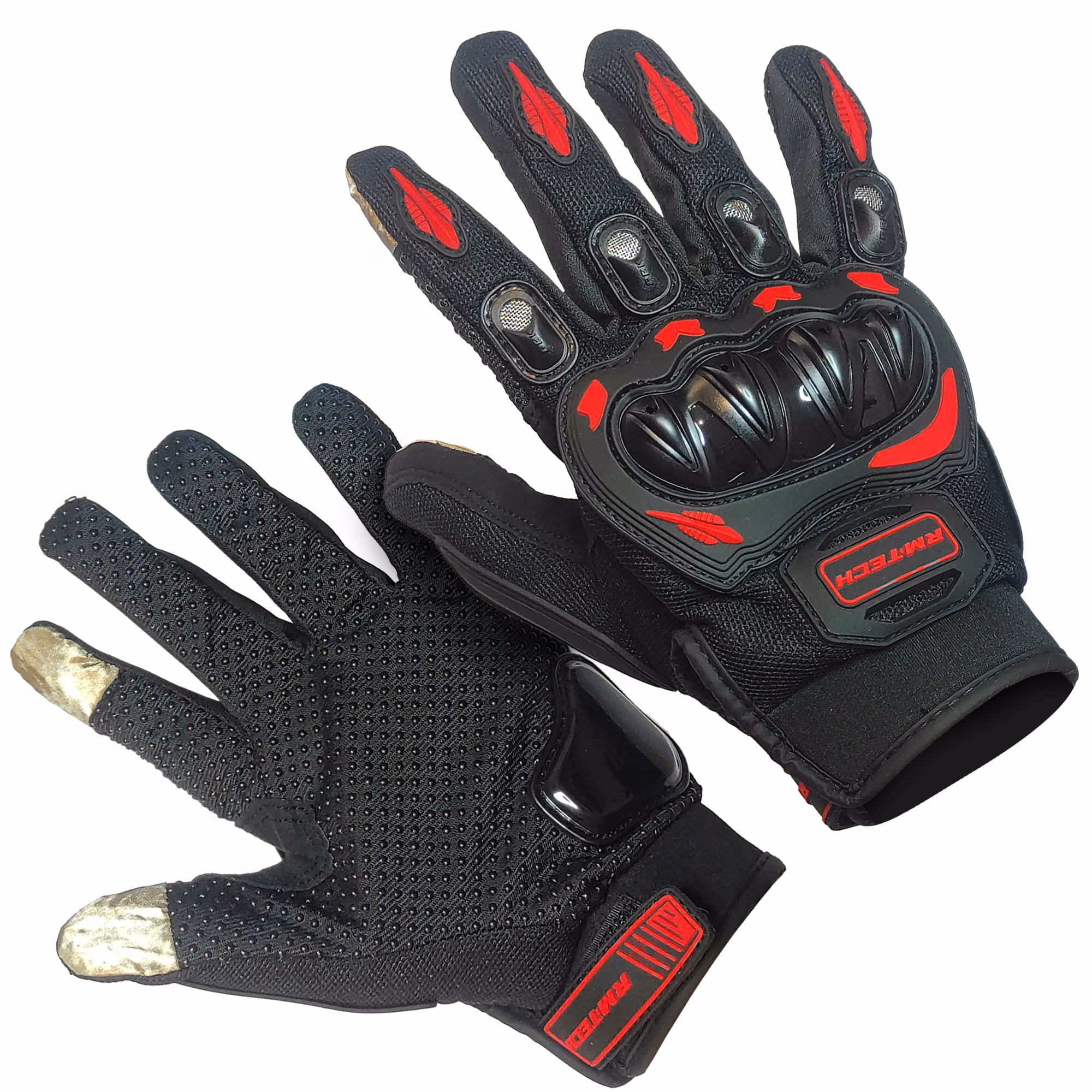 GUANTE RMTECH NEGRO/ROJO MX666 (CON TOUCH Y WIPER) TALLA: M (PAR)