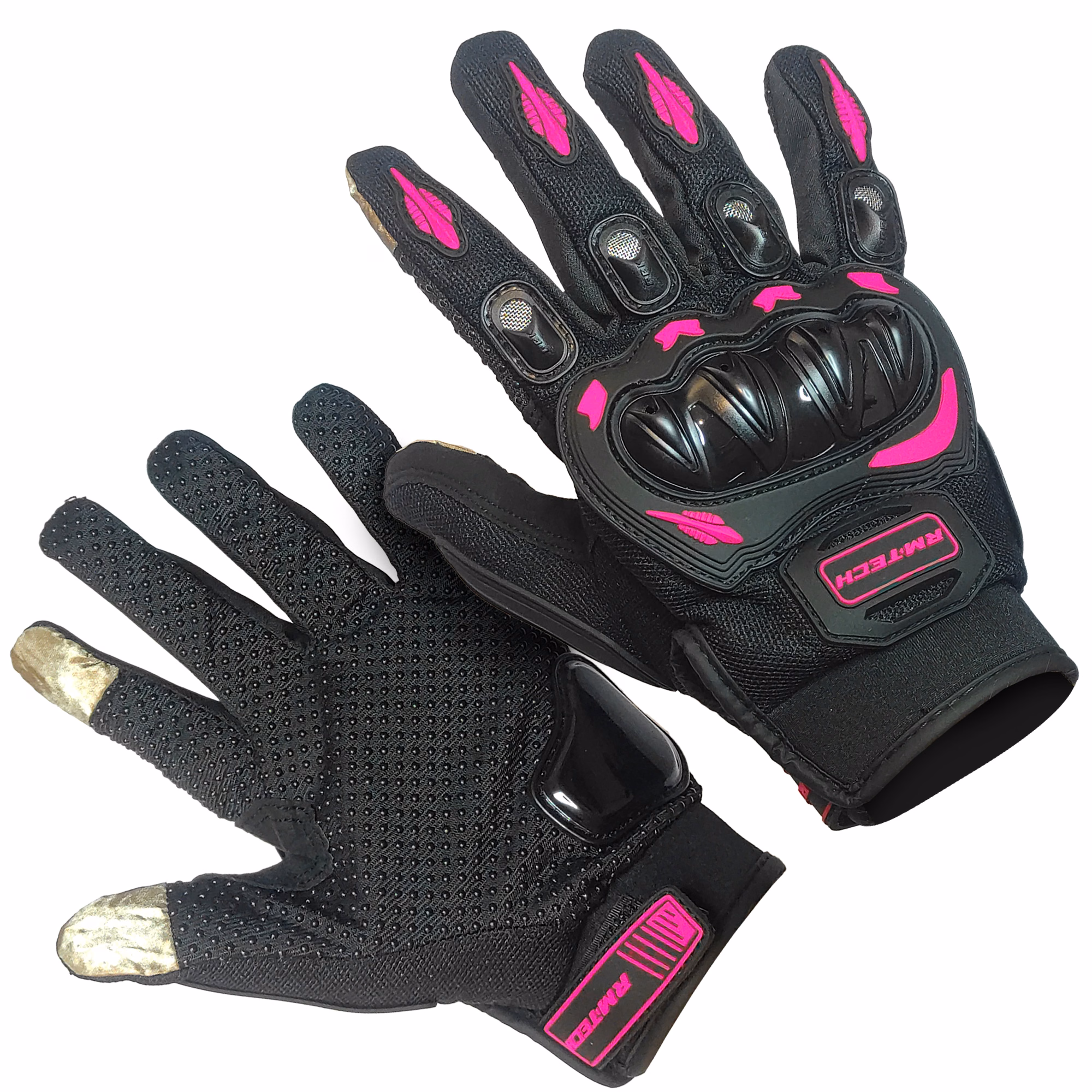 GUANTE RMTECH NEGRO/ROSA MX666 (CON TOUCH Y WIPER) TALLA: M (PAR)