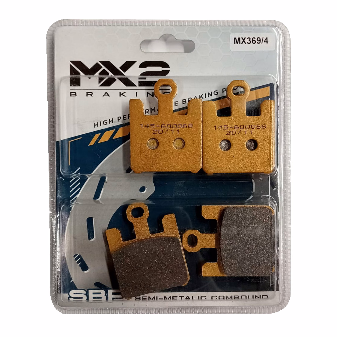 BALATAS DISCO MX2 MX-F115 SBP (369/4) P/ GSXR-1000 '03 DEL., P ZX6R/RR '06 DEL.