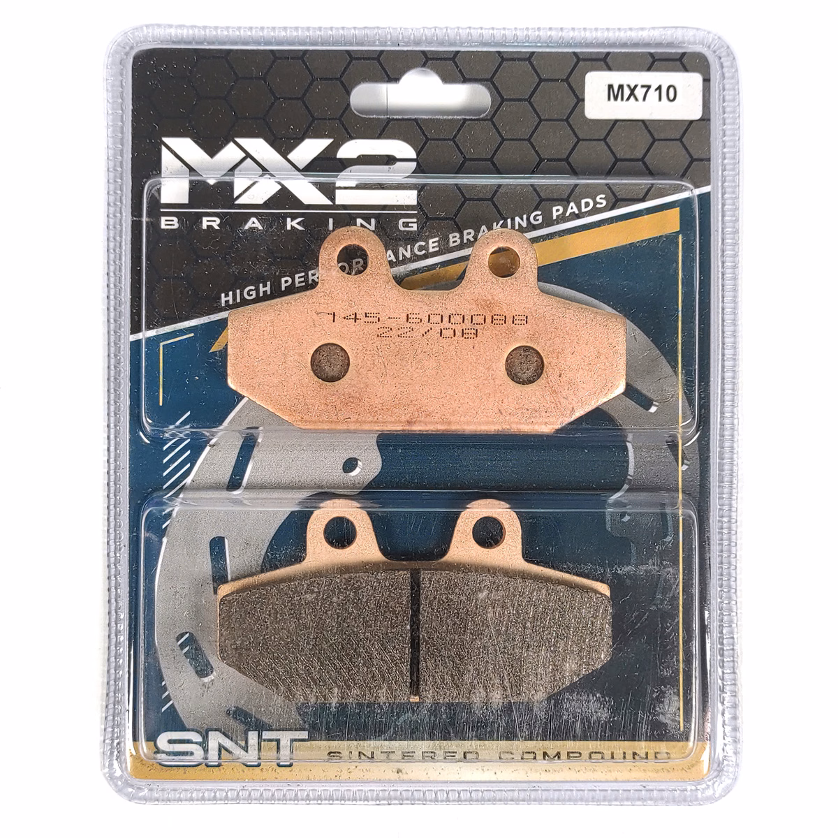 BALATAS DISCO MX2 MX-F293 SNT (710) P/ FAT BOY '18, P/ FAT BOY 114 '18-'22 TRAS.