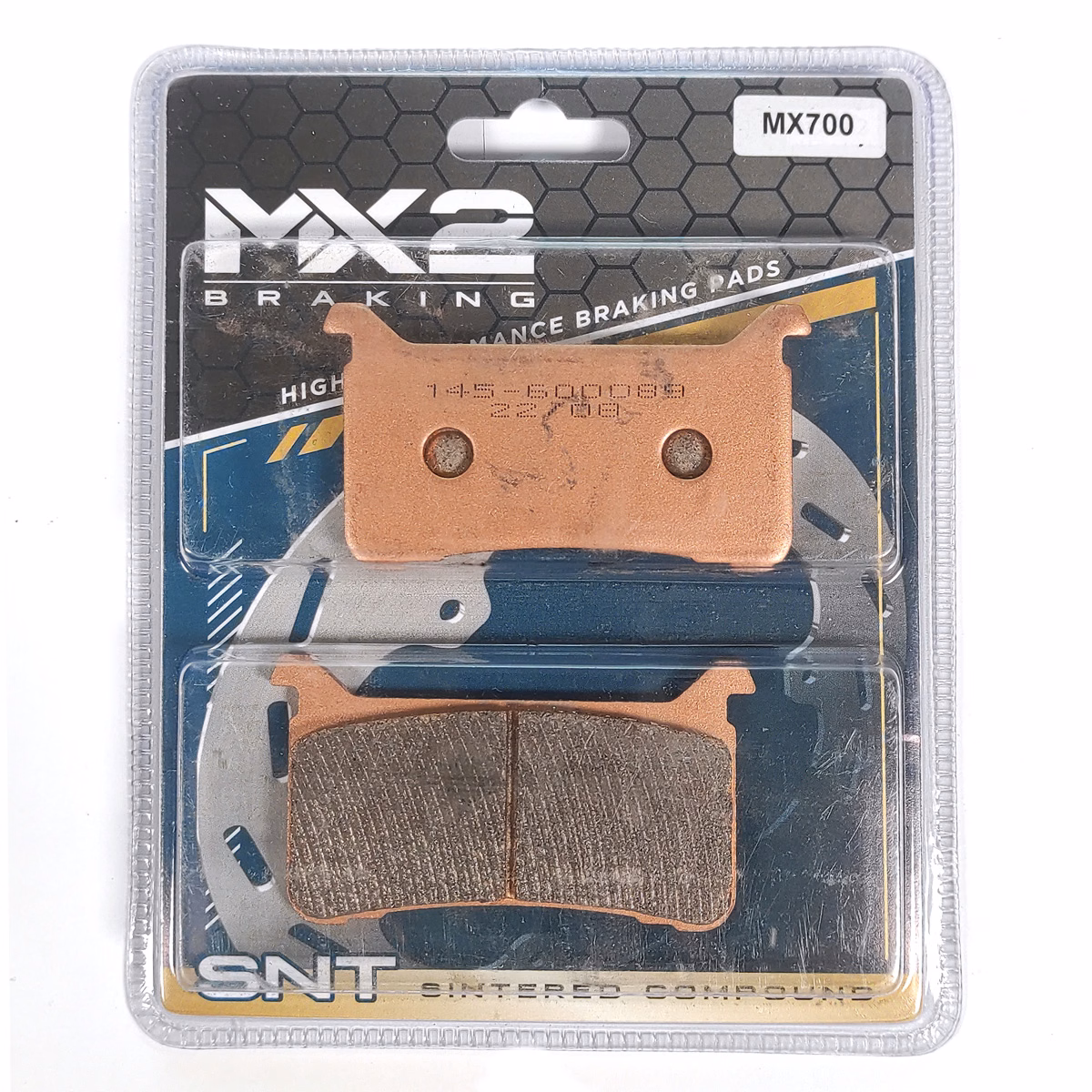 BALATAS DISCO MX2 MX-F139 SNT (700) P/ CBR-600 RR '18-'21 DEL, P/ CB1000 '18-'21 DEL.