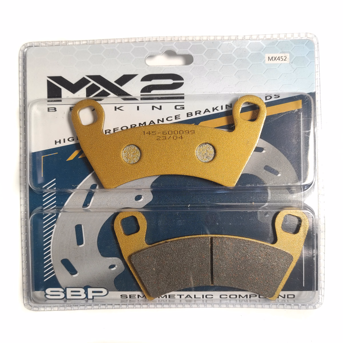 BALATAS DISCO MX2 MX-F159 SBP (452) P/ POLARIS RANGER 700/800 DEL.