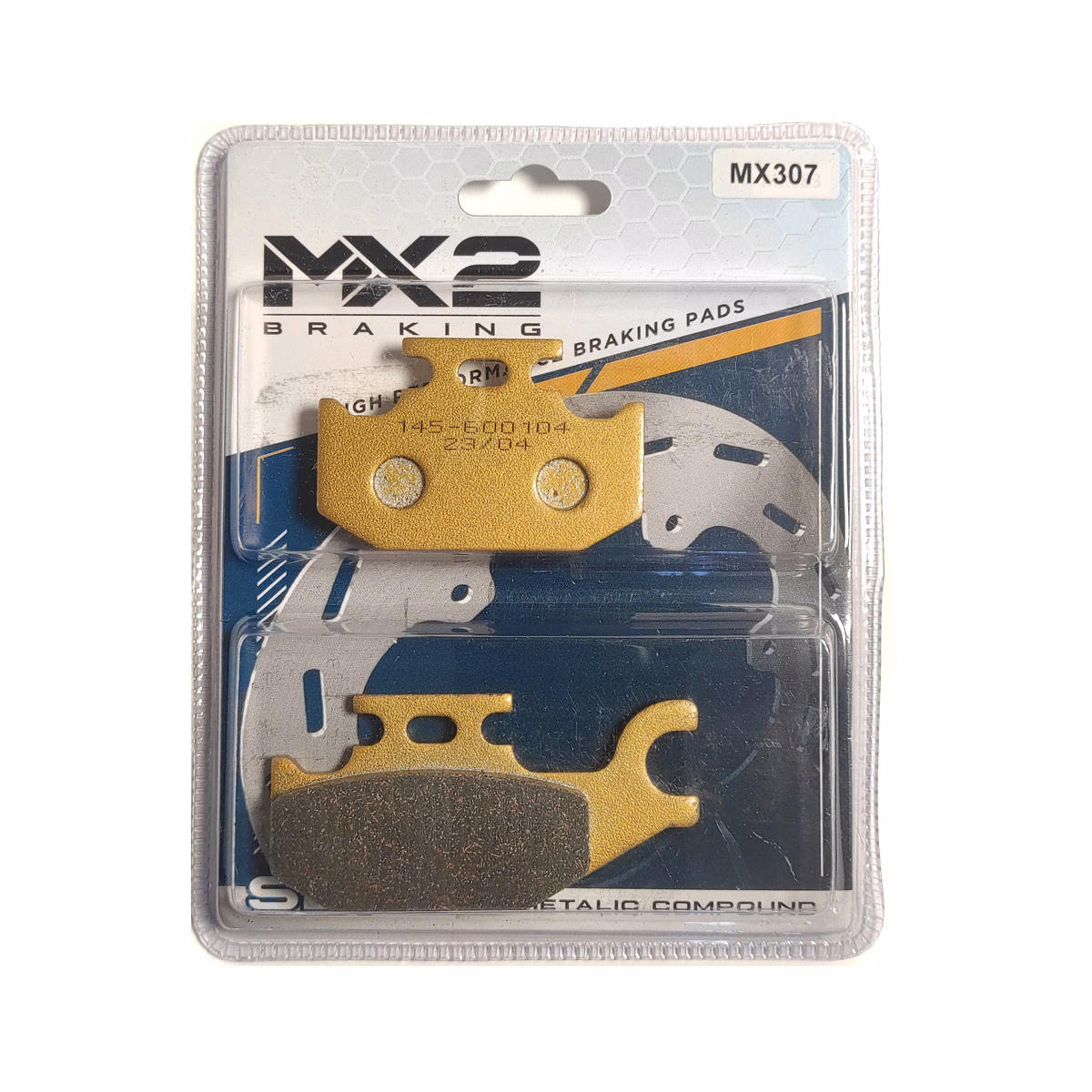 BALATAS DISCO MX2 MX-F102 SBP (307) P/ YFM-400 '00-'01, P/ YFM-450 '03-'07 TRAS., P/ OUTLANDER-330 '04-'05