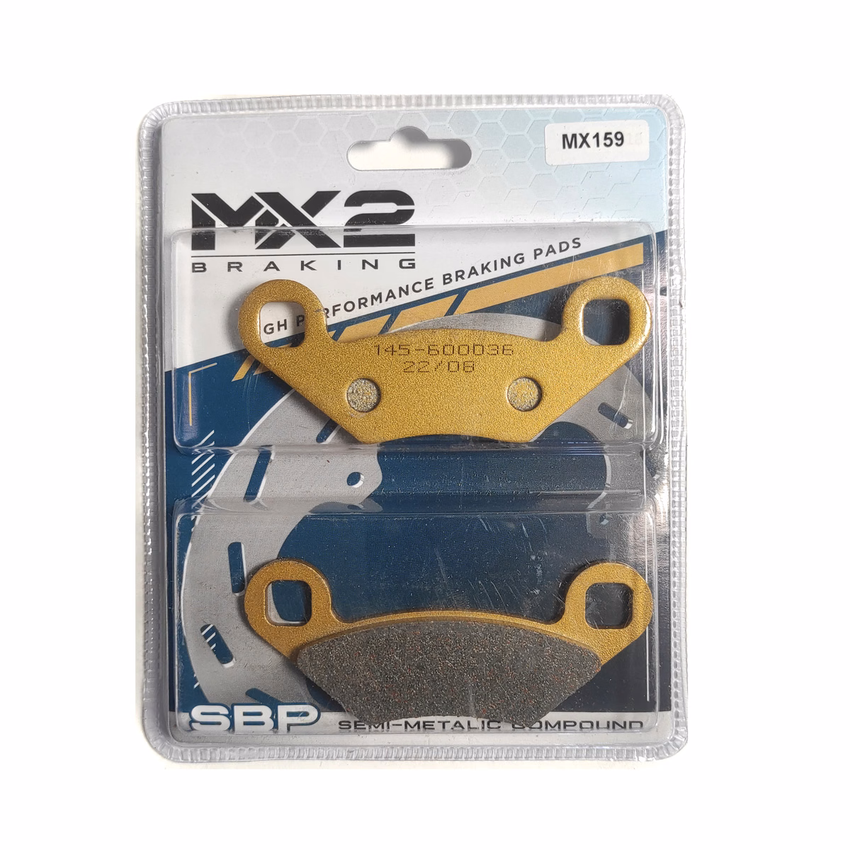 BALATAS DISCO MX2 MX-F065 SBP (159) P/ TODOS LOS POLARIS FRENO DISCO '96-'04 DEL.