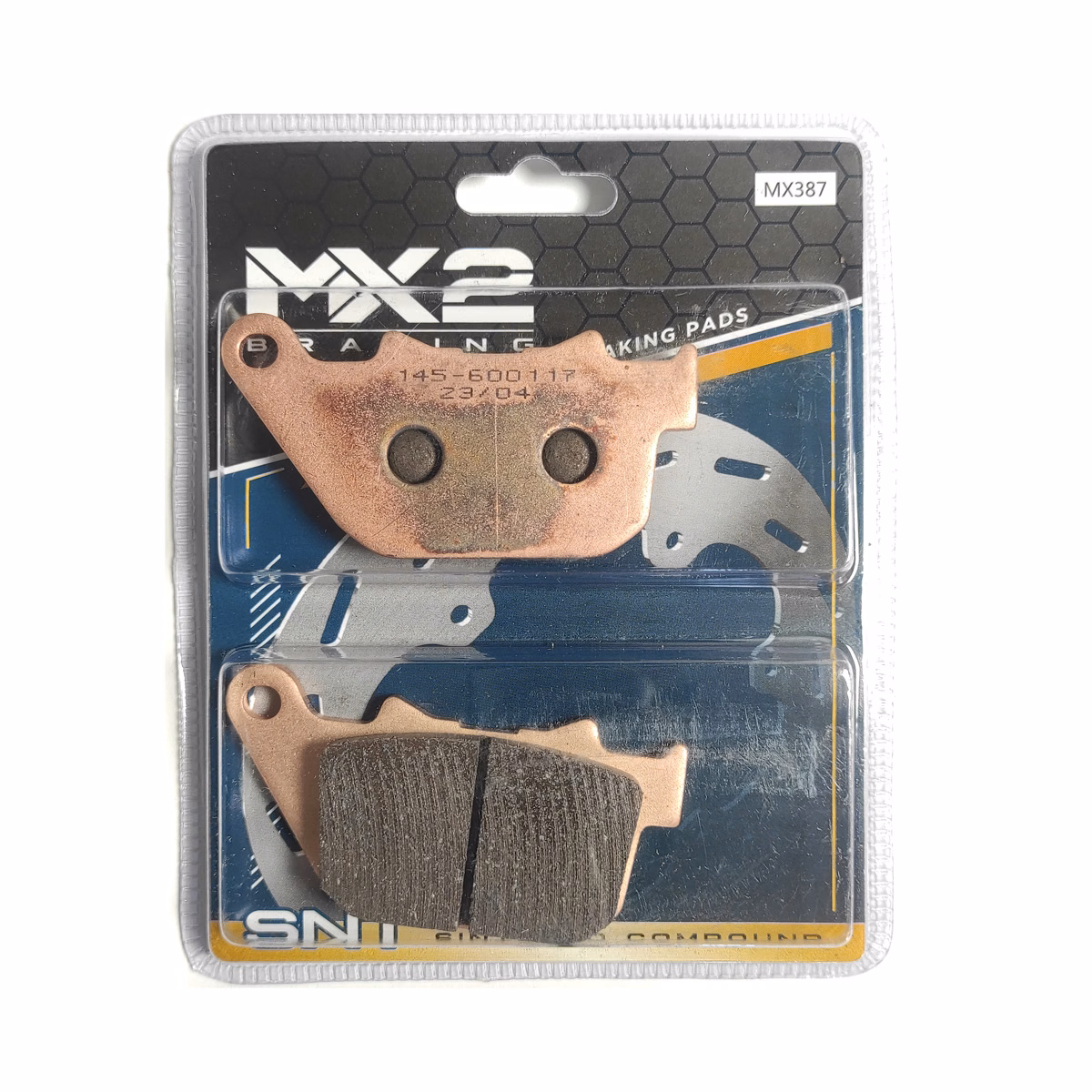 BALATAS DISCO MX2 MX-F084 SNT (387) P/ XL-883 '07, P/ XL-1200R '04-'07, P/ XL-1200C '04-'07 TRAS.