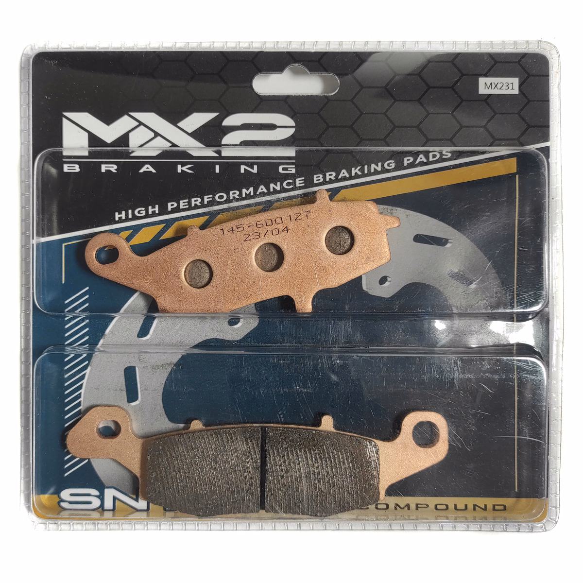 BALATAS DISCO MX2 MX-F049 SNT (231) P/ GSX-600 KATANA '98-'06, P/ VULCAN CLASSIC '06 DEL. DER.