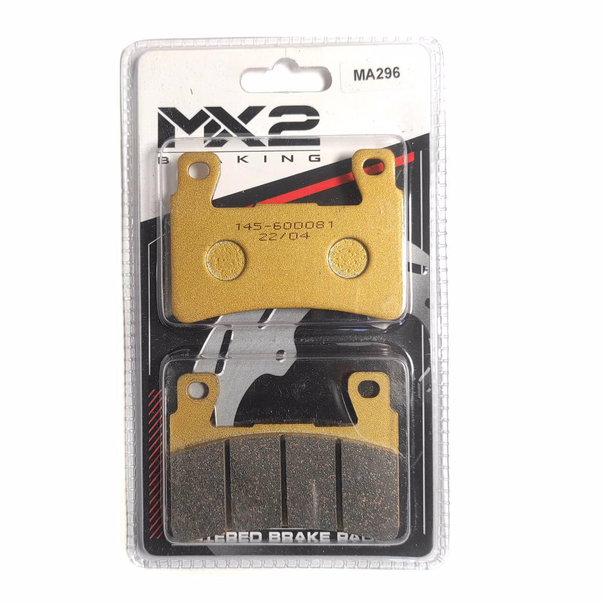 BALATAS DISCO MX2 MX-F112 SBP (296) P/ CBR 600 F4 '96-'06 DEL., P/ CBR 600 '03-'04 DEL., P/ ZXR6R '13-'17, P/ ZR 6R, 6R ABS '18-'21 ABS