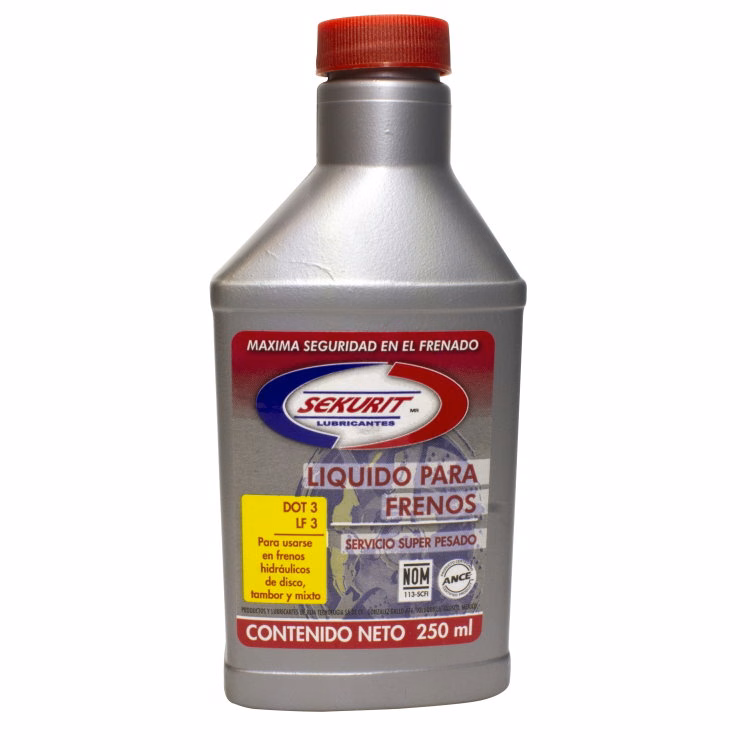 SEKURIT BRAKE FLUID DOT 3 (LIQUIDO DE FRENOS) 250ML (PRECIO POR PIEZA)