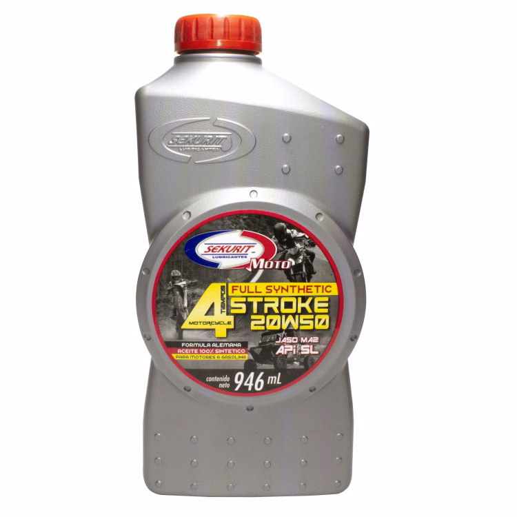 ACEITE SEKURIT MOTO 4T 20W50 "SL" 100% SINTETICO 946ML (PRECIO POR PIEZA) (EN LA COMPRA DE 1 CAJA) (CAJA C/ 18 PIEZAS )