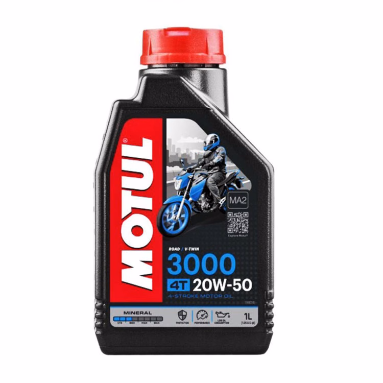 ACEITE PARA MOTOR A GASOLINA 4 TIEMPOS MOTUL 3000 20W50 1L MINERAL (PRECIO POR PIEZA) ( CAJA C/ 12 PIEZAS )