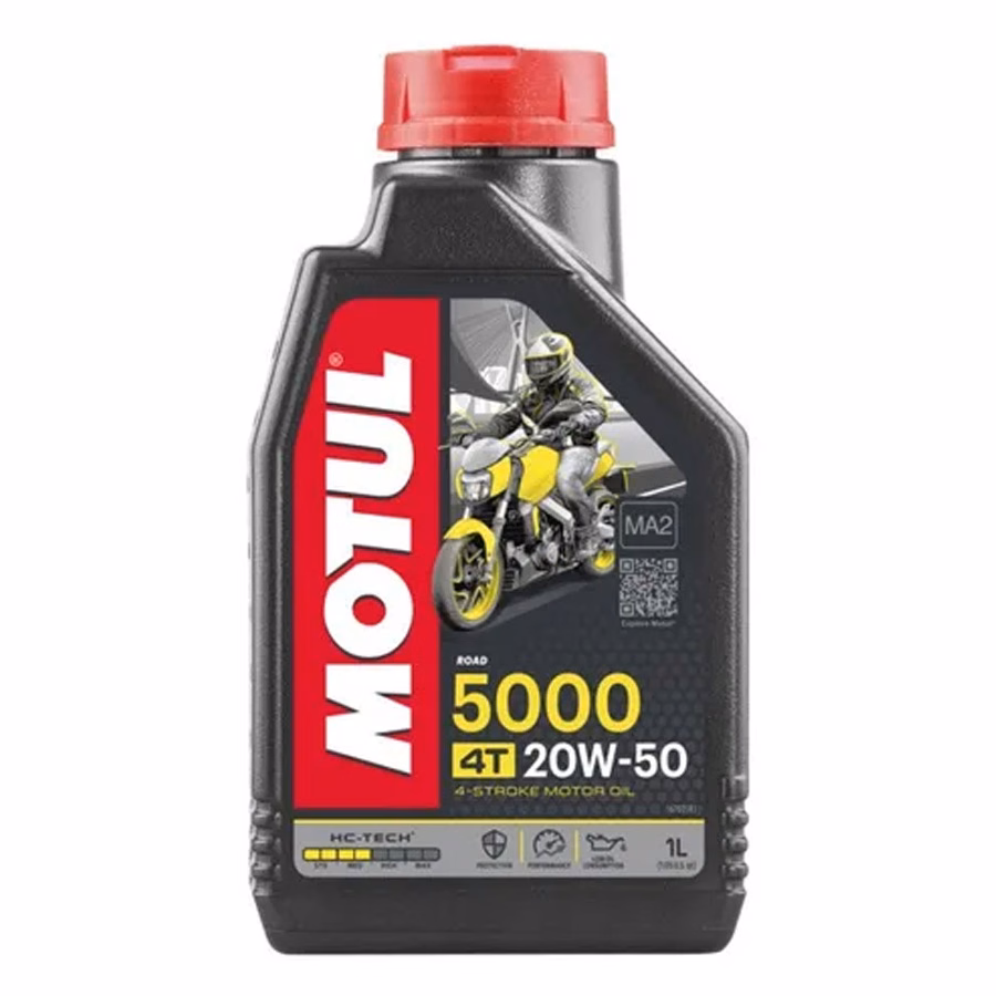 ACEITE PARA MOTOR A GASOLINA 4 TIEMPOS MOTUL 5000 20W50 1L SEMISINTETICO (PRECIO POR PIEZA) ( CAJA C/ 12 PIEZAS )
