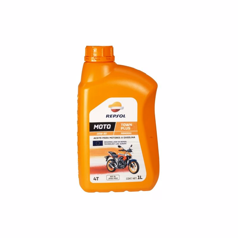 ACEITE REPSOL MOTO TOWN PLUS 4T 20W50 1L MINERAL SL (PRECIO POR PIEZA) (EN LA COMPRA DE 1 A 3 CAJAS) (CAJA C/ 12 PIEZAS )